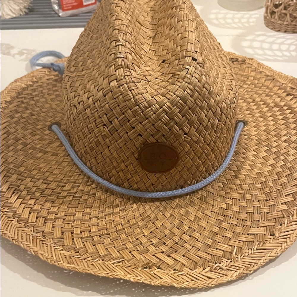 Roxy Tan Straw Sun Hat